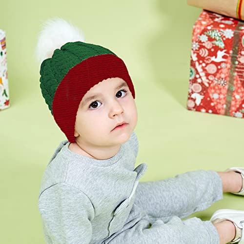 Bebek için LOVEİFE Noel Örme Şapka, Çocuklar için Noel Bebek Örgü Şapka: 0 ila 3 Yaş(Yeşil)