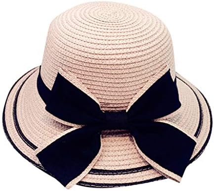 Yaz Güneş Yay Kız Bebek Kap Çocuklar Ağız Kadın Plaj Düz Ebeveyn-Çocuk Hasır Şapka Beyzbol Bahçıvan beyzbol şapkası